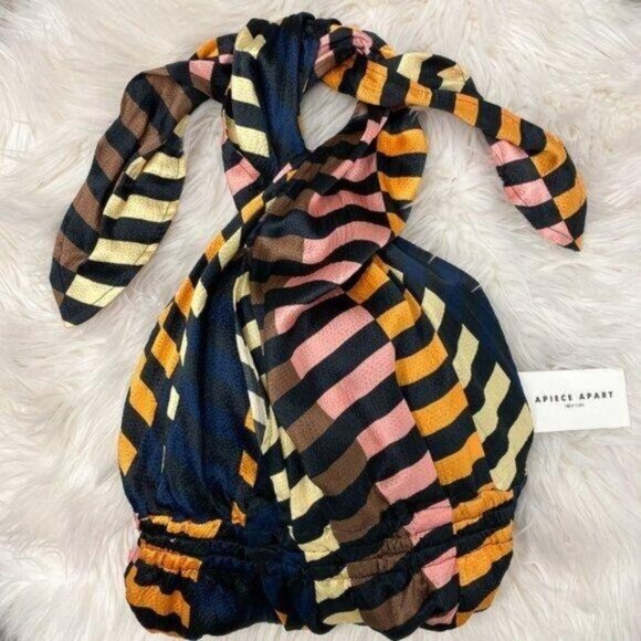 Apiece Apart Nightingale Striped Halter Wrap Dress - Picture 4 of 4